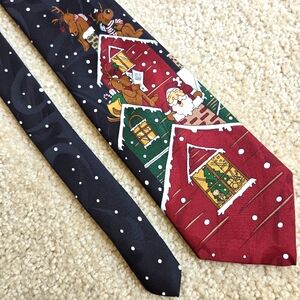 Jingle Bells Tie 100% Polyester Necktie Christmas Holiday Office Western Present